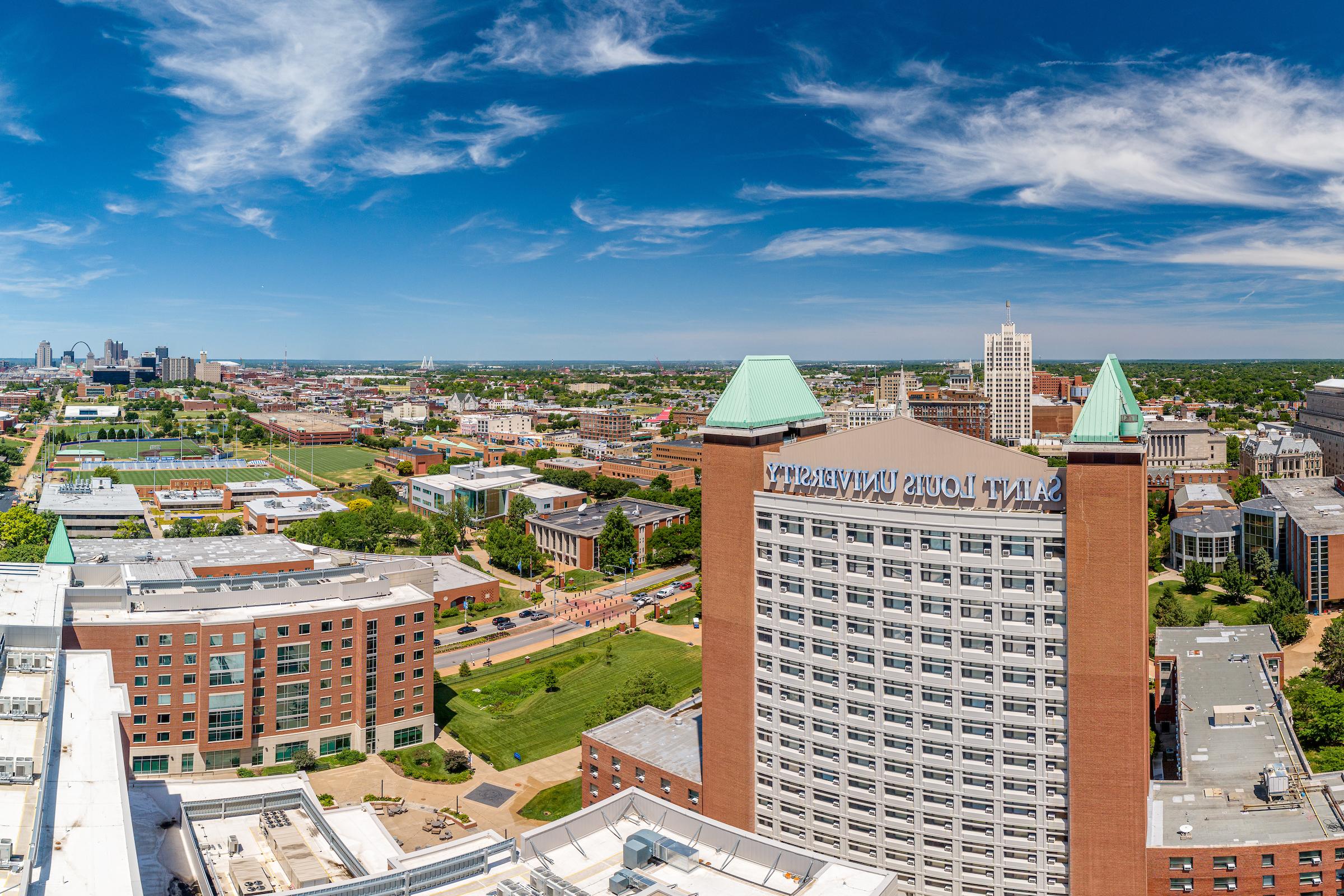 Aerial view of 博彩网址大全 landmark, Griesedieck Hall